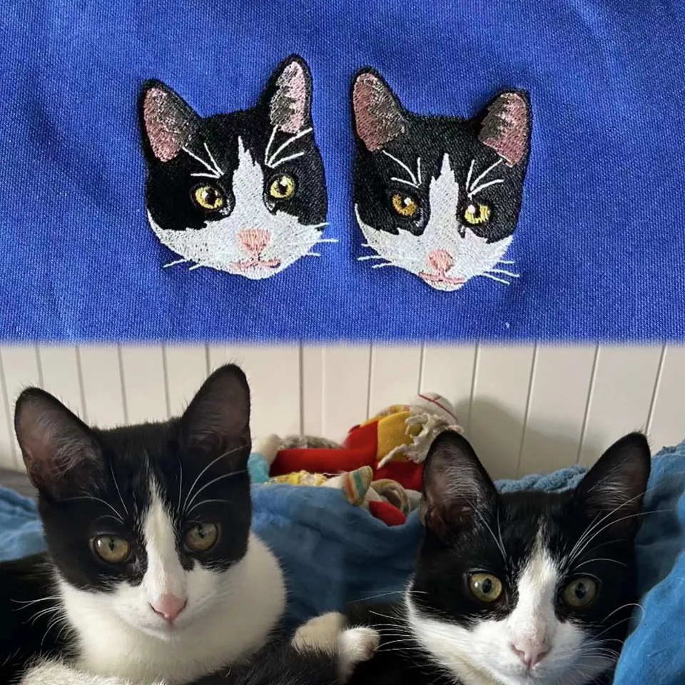 Custom Pet Portrait Embroidered Hoodie